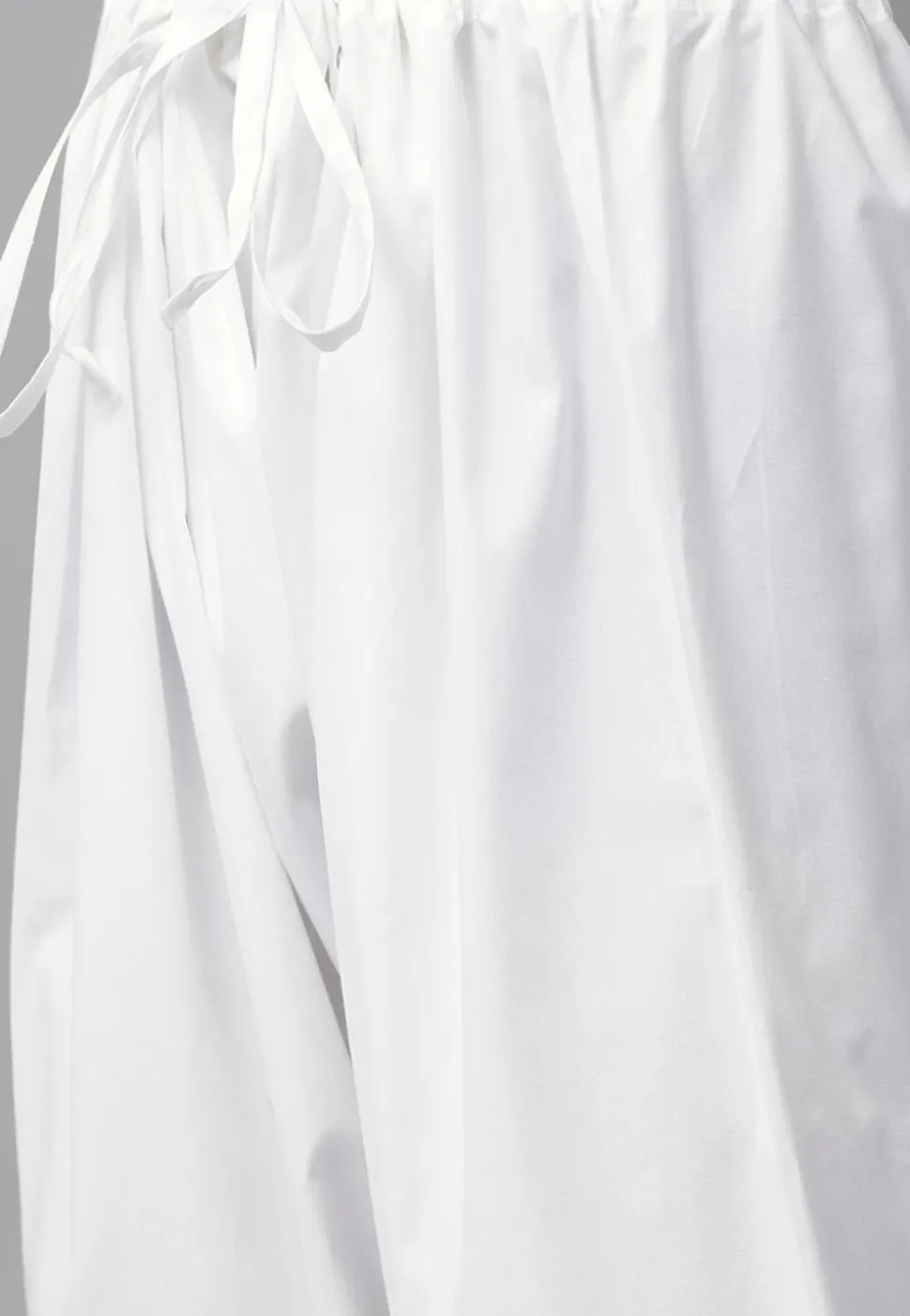 Solid Color Cotton Pathani Suit in White
