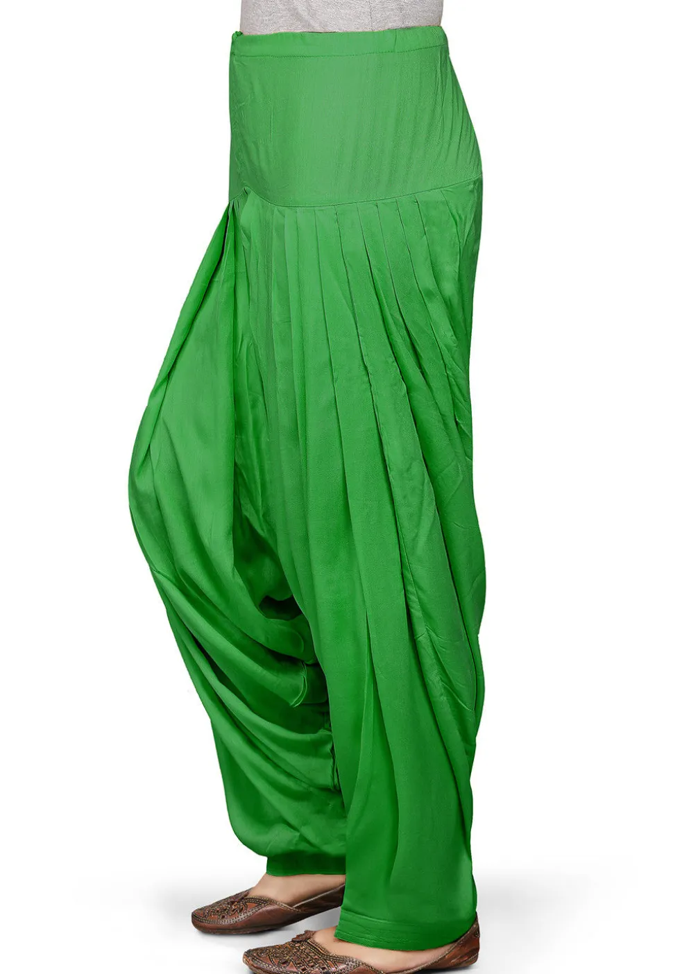 Solid Color Cotton Patiala in Green