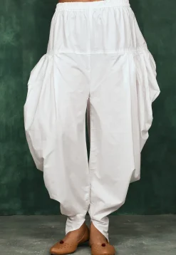 Solid Color Cotton Patiala in White
