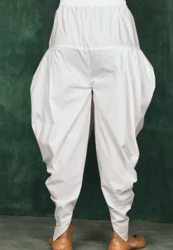 Solid Color Cotton Patiala in White