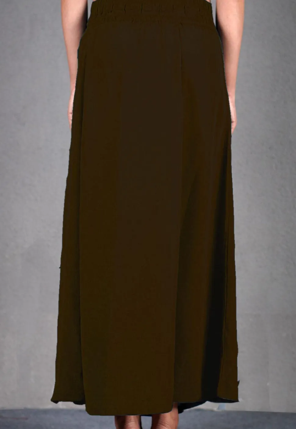 Solid Color Cotton Petticoat in Dark Brown