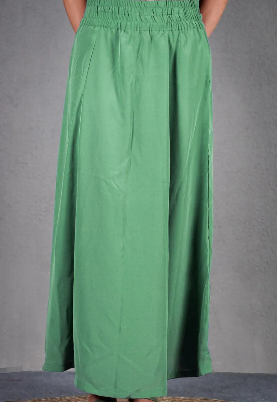 Solid Color Cotton Petticoat in Dusty Green