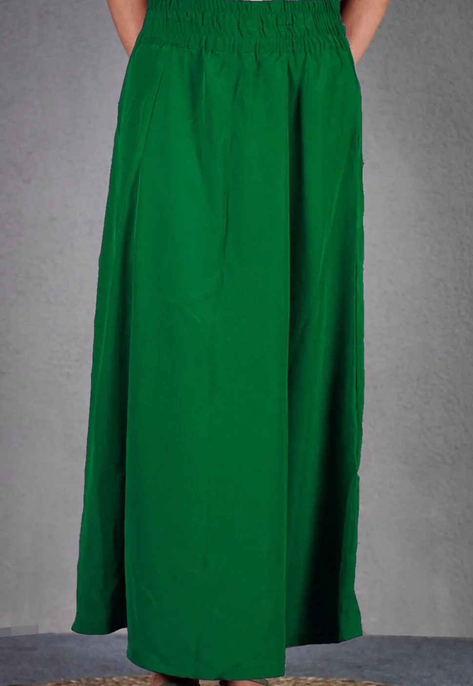 Solid Color Cotton Petticoat in Green
