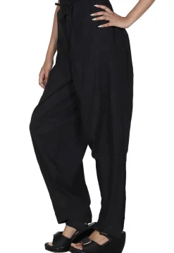 Solid Color Cotton Salwar in Black