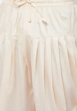 Solid Color Cotton Satin Dhoti Pant in Cream