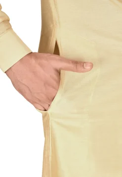 Solid Color Cotton Silk Dhoti Kurta in Light Beige