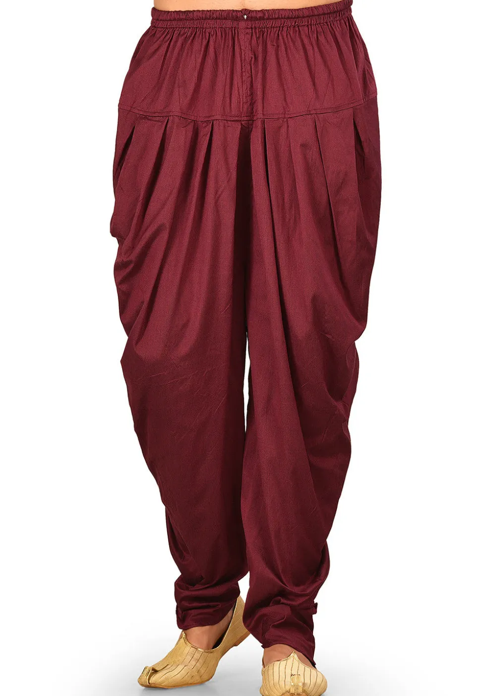 Solid Color Cotton Silk Dhoti Pant in Maroon