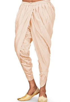 Solid Color Cotton Silk Dhoti Pant in Off White