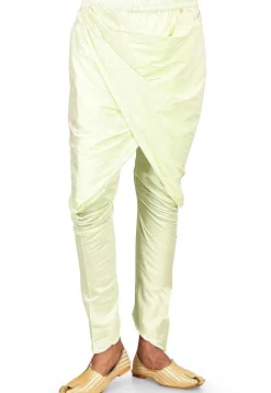 Solid Color Cotton Silk Dhoti Pant in Pastel Green