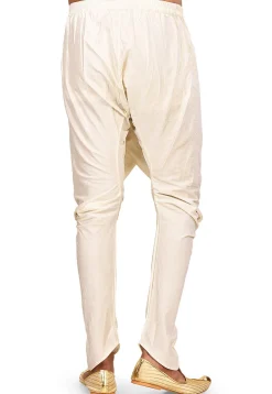 Solid Color Cotton Silk Harem in Off White