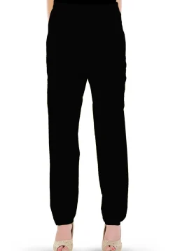 Solid Color Cotton Silk Pant in Black