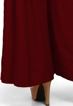 Solid Color Cotton Silk Palazzo in Maroon