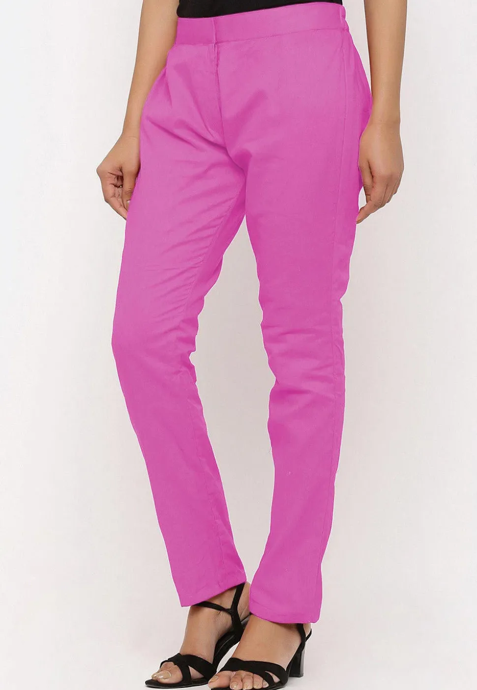 Solid Color Cotton Silk Pant in Pink