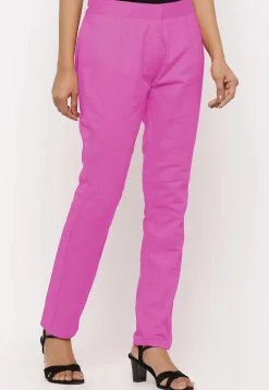 Solid Color Cotton Silk Pant in Pink