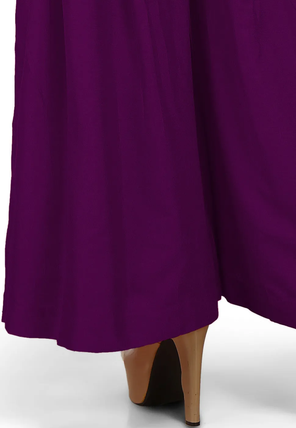 Solid Color Cotton Silk Palazzo in Purple