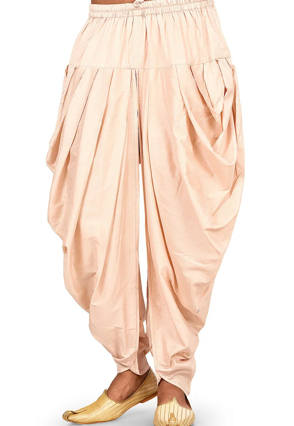 Solid Color Cotton Silk Patiala in Off White