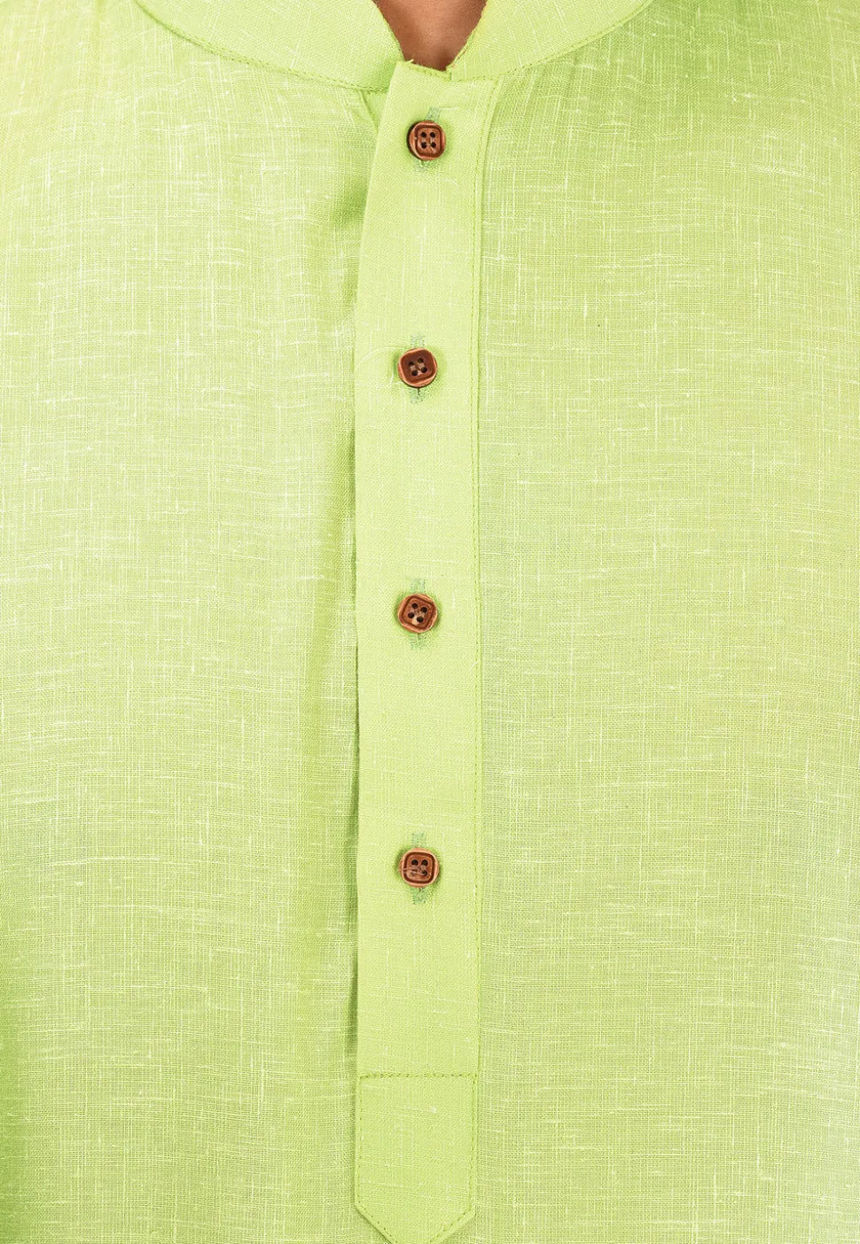 Solid Color Cotton Slub Kurta in Pastel Green