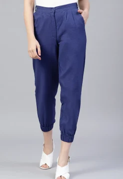 Solid Color Cotton Slub Pant in Royal Blue