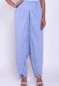 Solid Color Cotton Tulip Pant in Light Blue