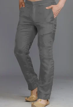 Solid Color Crepe Pant in Dark Grey