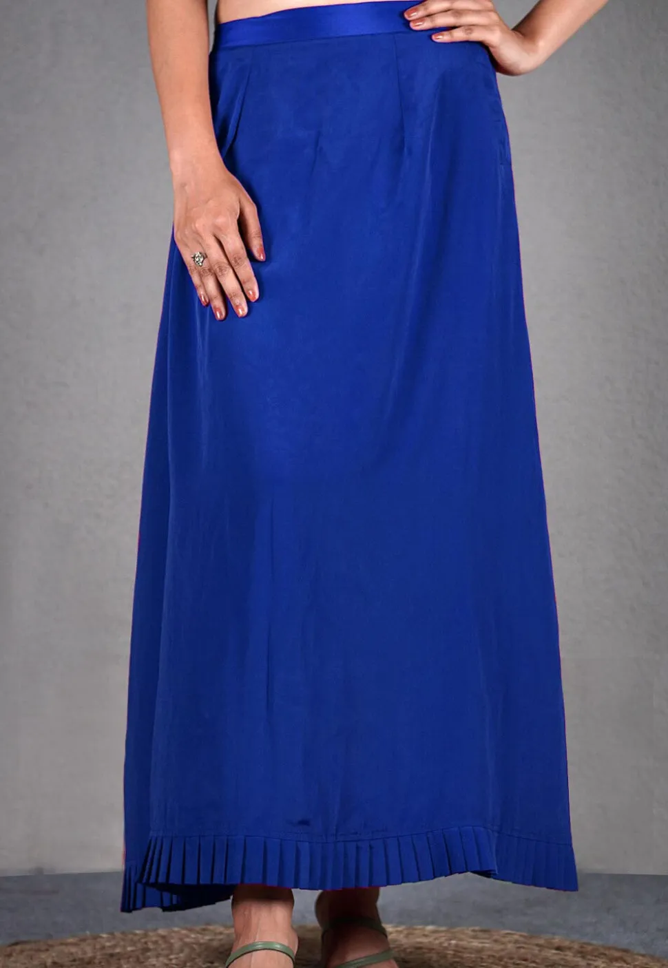 Solid Color Crepe Petticoat in Royal Blue