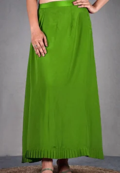 Solid Color Crepe Petticoat in Light Green