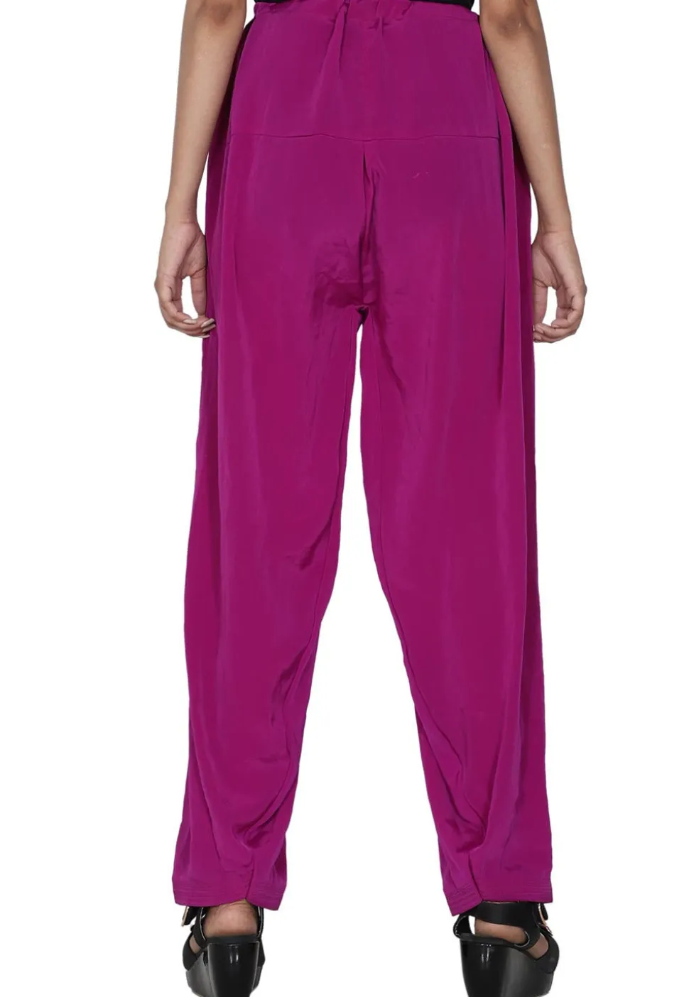 Solid Color Crepe salwar in Magenta