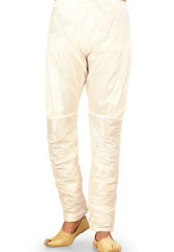 Solid Color Dupion Silk Breaches in Off White