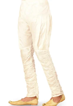 Solid Color Dupion Silk Breaches in Off White