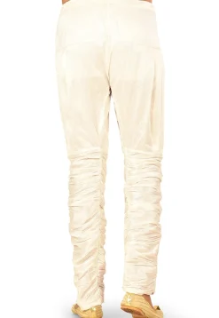 Solid Color Dupion Silk Breaches in Off White