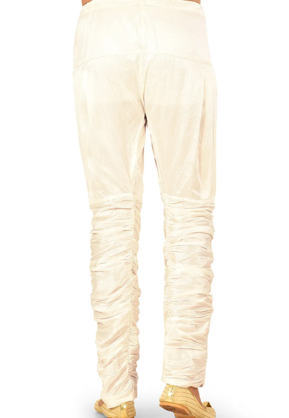 Solid Color Dupion Silk Breaches in Off White