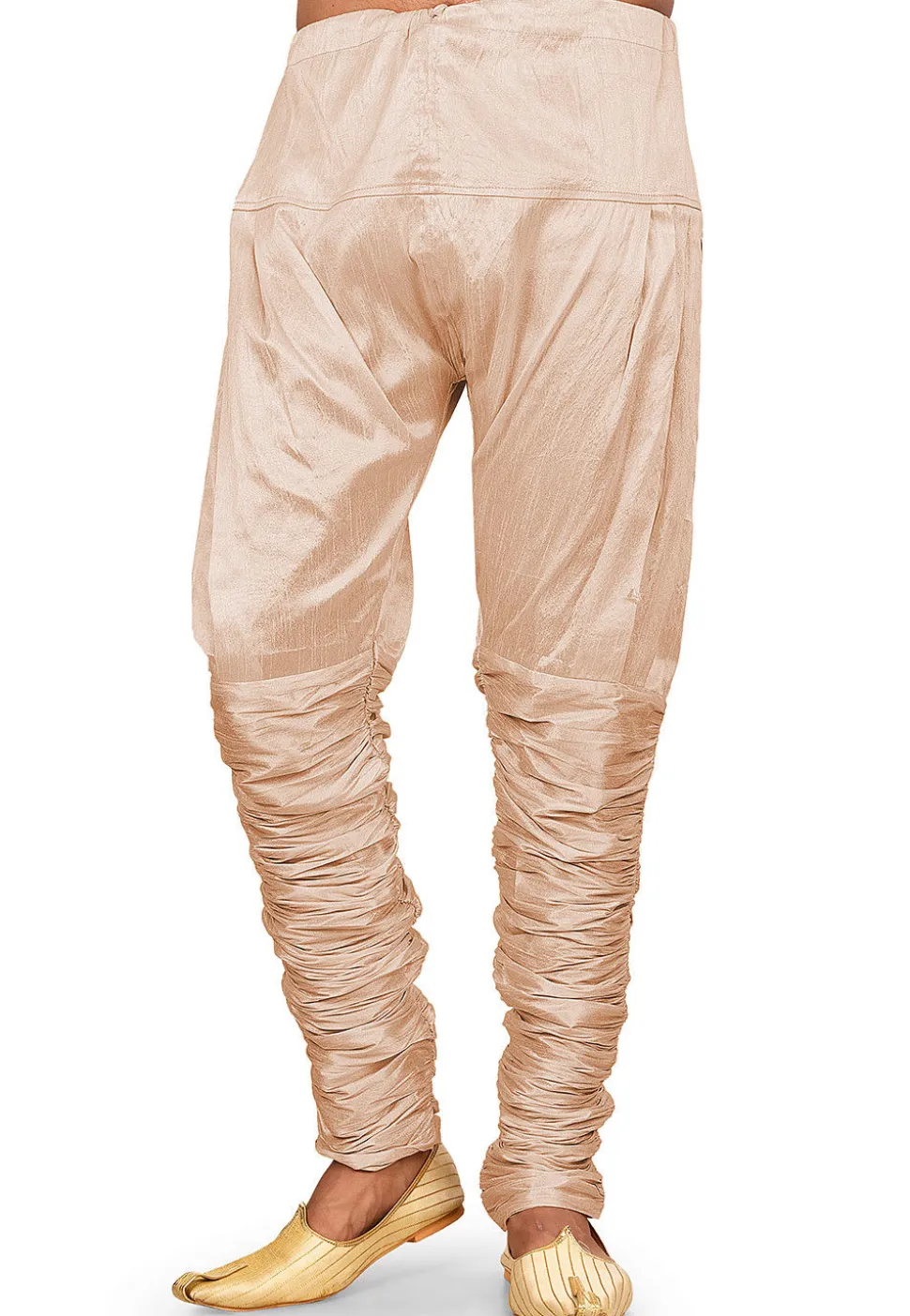 Solid Color Dupion Silk Breaches in Light Beige