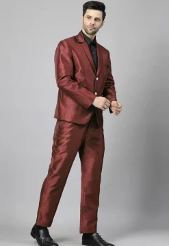 Solid Color Dupion Silk Blazer in Brown