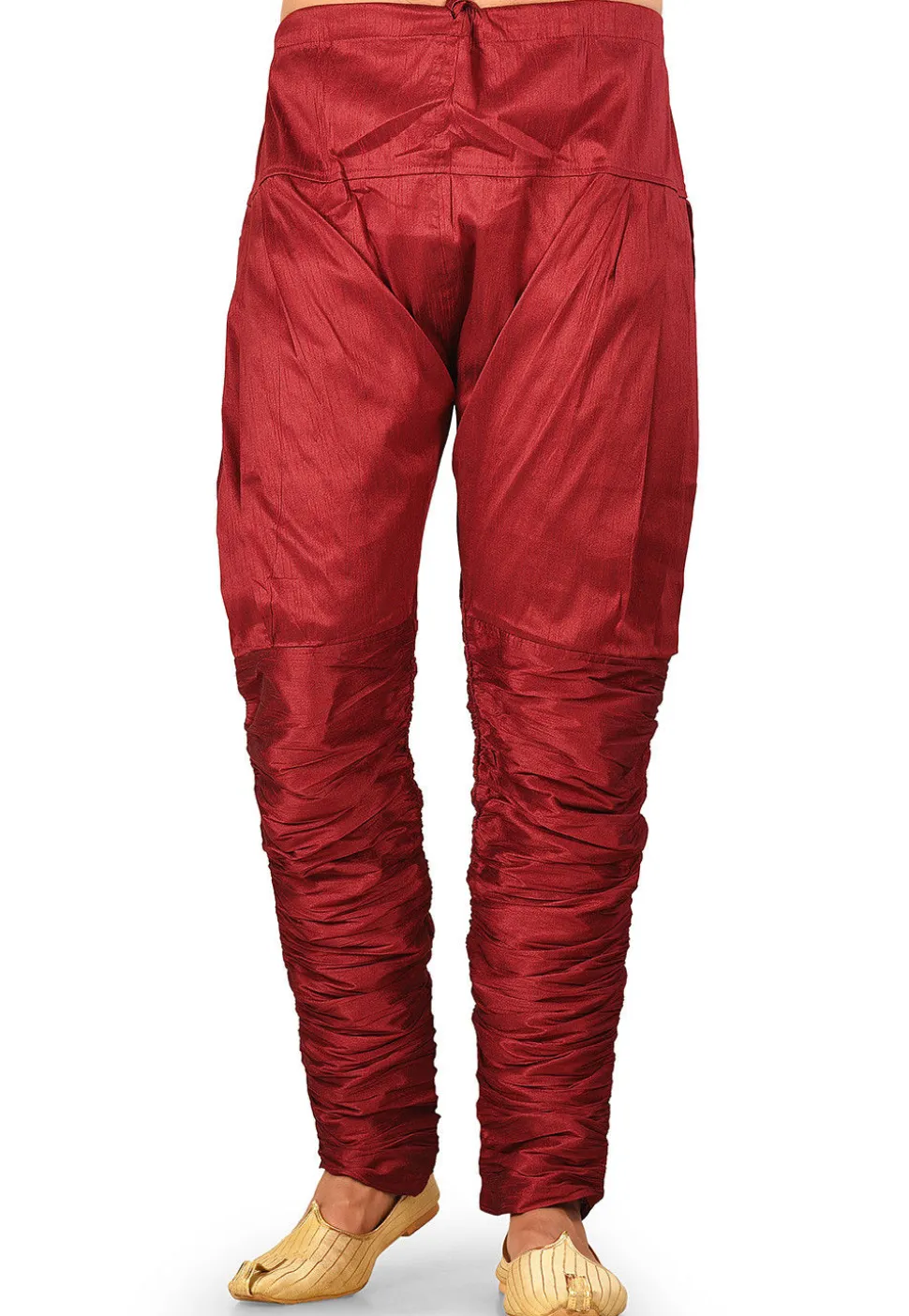 Solid Color Dupion Silk Breaches in Maroon