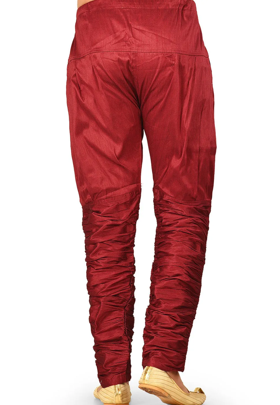 Solid Color Dupion Silk Breaches in Maroon