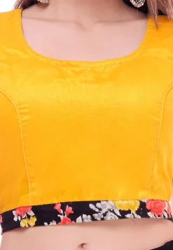 Solid Color Dupion Silk Blouse in Yellow