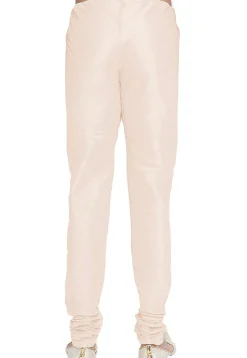 Solid Color Dupion Silk Churidar in Off White