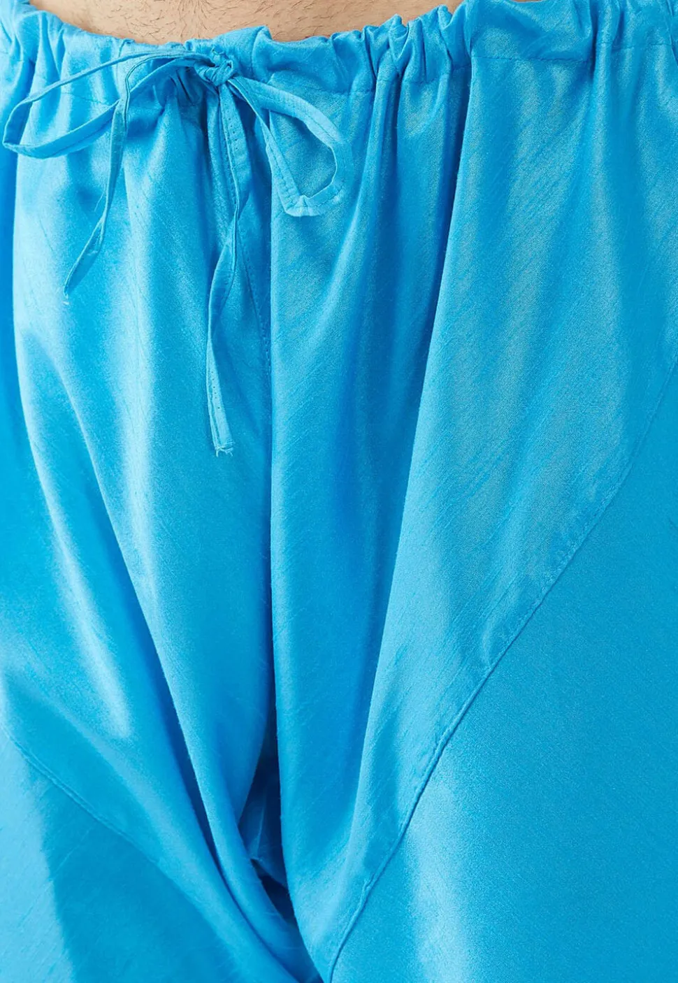 Solid Color Dupion Silk Churidar in Blue
