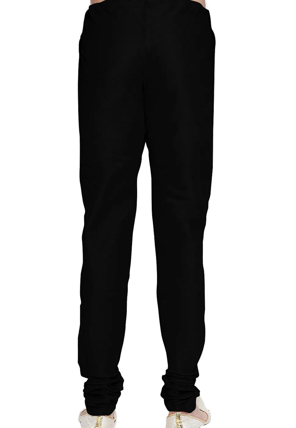Solid Color Dupion Silk Churidar in Black