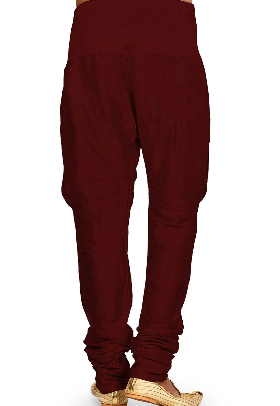 Solid Color Dupion Silk Churidar in Maroon