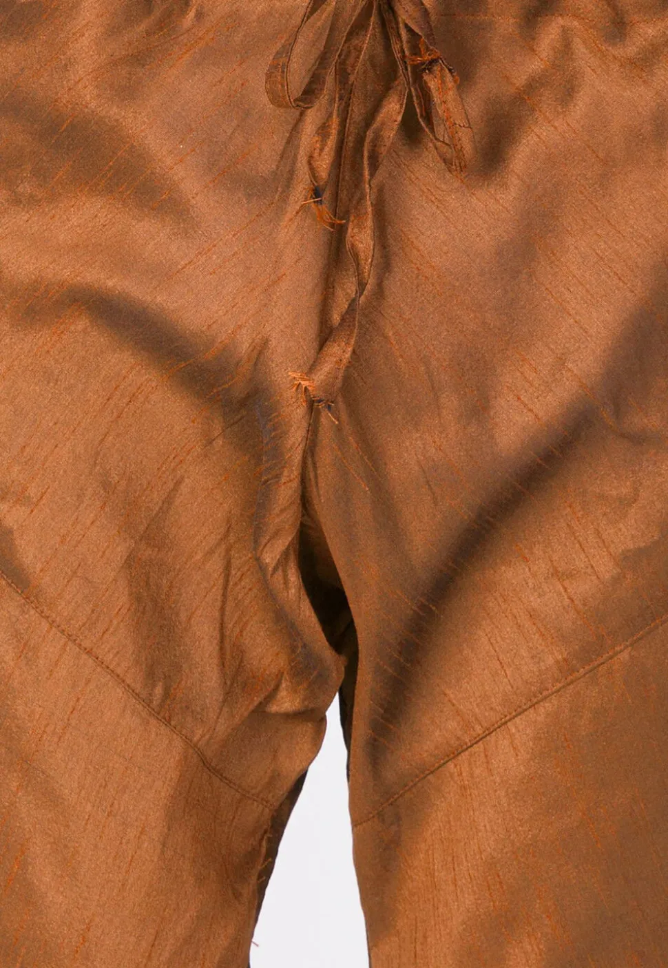 Solid Color Dupion Silk Churidar in Brown