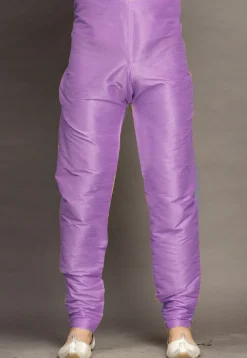 Solid Color Dupion Silk Churidar in Light Purple