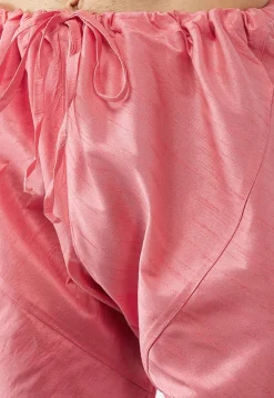 Solid Color Dupion Silk Churidar in Peach