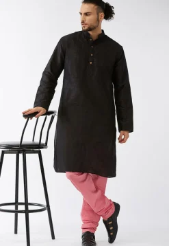 Solid Color Dupion Silk Churidar in Peach