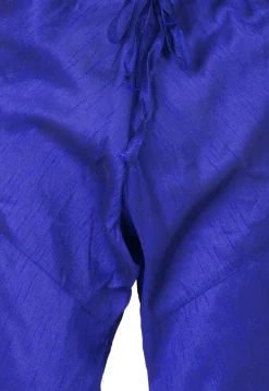 Solid Color Dupion Silk Churidar in Royal Blue