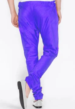 Solid Color Dupion Silk Churidar in Royal Blue