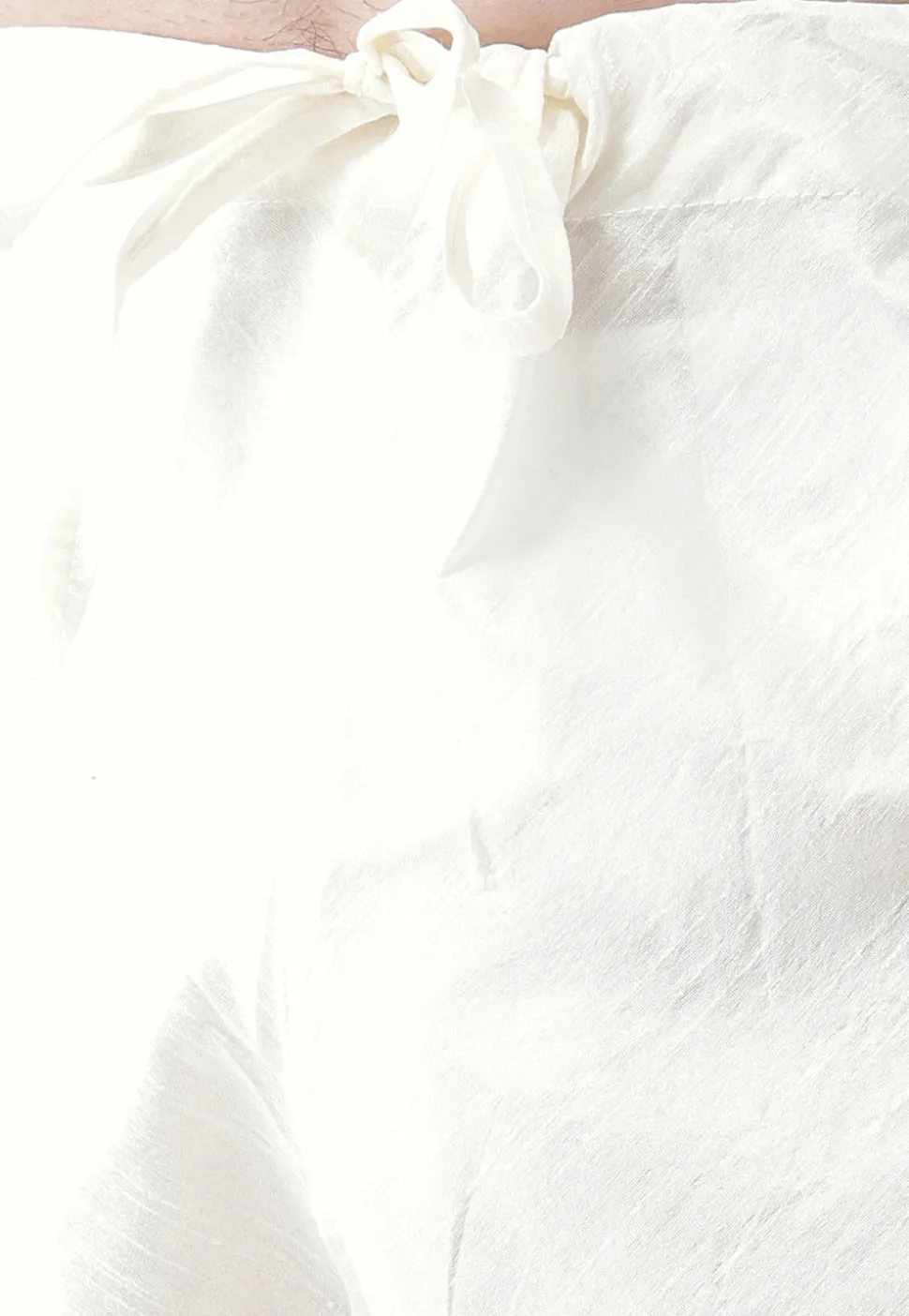 Solid Color Dupion Silk Churidar in White