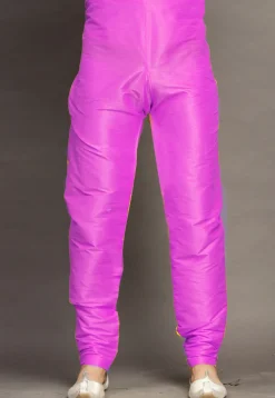 Solid Color Dupion Silk Churidar in Pink