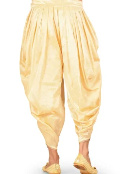 Solid Color Dupion Silk Dhoti in Beige