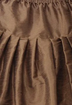 Solid Color Dupion Silk Dhoti Pant in Dark Brown